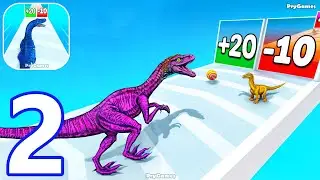 Dinosaur Run: Dino Evolution - Gameplay Walkthrough Part 2 Dino Run Merge Evolution (Android, iOS)
