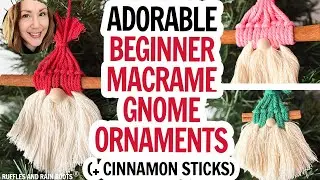 Adorable Gnome Cinnamon Stick Ornaments - Use Yarn or Cord for This Christmas Ornament DIY