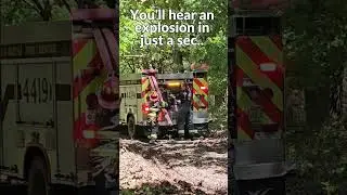 Firefighters Rush to Save Burning Machine in the Forest!