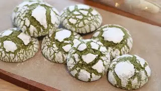 B&aacute;nh quy matcha phủ đường bột si&ecirc;u dễ l&agrave;m | Matcha crinkle cookies
