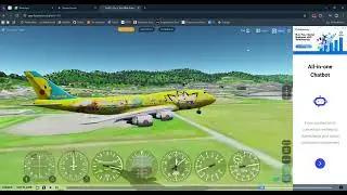 747-400 Pikachu Jet Landing in GeoFS