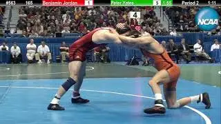 165 -  Peter Yates (Virginia Tech) vs Benjamin Jordan (Wisconsin)- 2012 NCAA Wrestling Cons. Round 7
