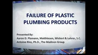 Failure Of Plastic Plumbing Products