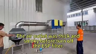 Test KELV ESP filter for solve restaurant barbecue cooking smoke smell ，98% filtration effective
