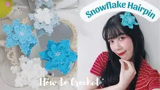 DIY Crochet Snowflake Hair Clip for Christmas - Perfect for Beginners  | Pukasnow Crochet