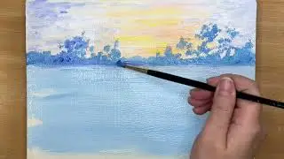 青潭-天然游泳池/壓克力畫/自學畫畫教學(4-52)初學者基礎技法/對比