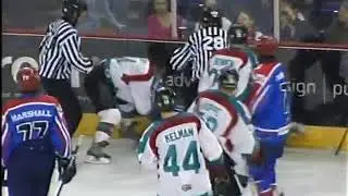 Theoren Fleury vs Frederik Oduya Rds 1 & 2 EIHL fights 15-10-05