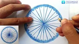 How To Draw Ashoka Chakra | Indian Flag Drawing | How to draw ashoka chakra step by step