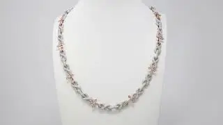 Natural Diamond 14kt White Gold Infinity Cross Necklace