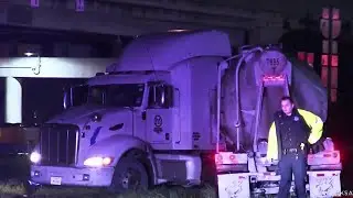 Semi-truck jackknifes overnight on Loop 410