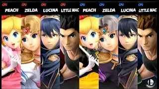 Peach and Zelda and Lucina and Little Mac VS Peach and Zelda and Lucina Little Mac Smash Ultimate