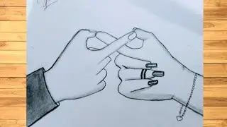 How to draw a infinite love symbol with couple hand ||pencil sketch|| how to draw a Lovely hand