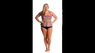 Jessica Simpson Plus Size Folkloric Ruffle Bandeau Tankini Top | SwimOutlet.com