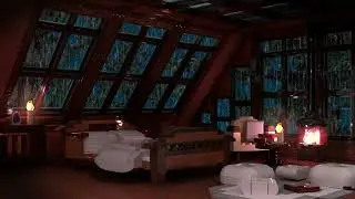 💤[LEGO] Cozy Cabin with Rain and Fireplace Sounds to Sleep or Relax, 12 Hours
