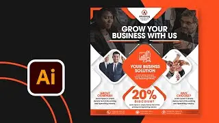 STUNNING Business Flyer Design in Illustrator | Poster Design Illustrator