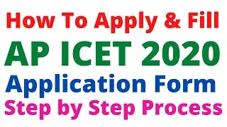AP ICET 2020 Application Form Fiiling | How to Apply AP ICET 2020 Application Form Filling