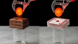 Experiment 1000&deg;C RHCB Vs Chocolate , Playing Cards 😱 #asmr #satisfying #experiment 