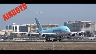 Korean Air Airbus A380 Landing LAX