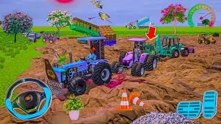 🔴Drive JCB and Tractor to rescue water 🌊 tanker in Game #truck #jcb #tractor #dumper #games
