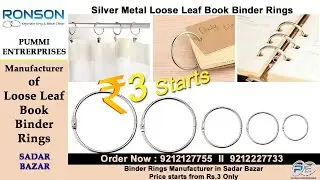 Silver Metal Loose Leaf Book Binder Rings Starts from ₹3 | Binder Rings Manufacturer and wholesaler.