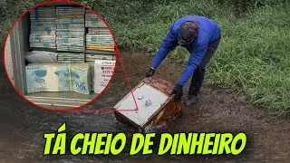 Achei achei um cofre na pesca magnética, após explorarmos a parte de trás de um presídio