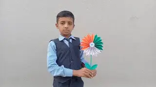 Beautiful Tricolor flower #papercraft #National festival decore craft-Dari primary school by student