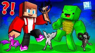 JJ and Mikey Became GIANTS In The Night Forest in Minecraft - Maizen (99 Nights In The Forest)