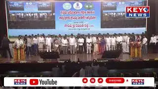 CM Revanth Reddy at Koluvula Panduga -hands over appointment letters to Revenueb Surveyors