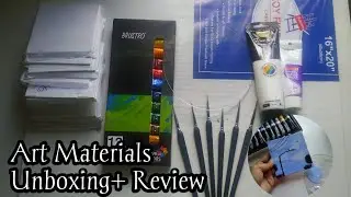 Art Supplies Unboxing+ Review with a Painting| new product from @amazon