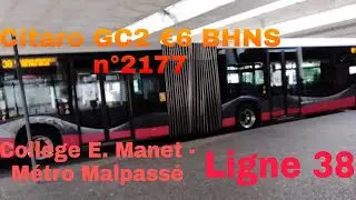 Collège Edouard Manet - Métro Malpassé en Citaro GC2 €6 BHNS n°2177 sur la L38 RTM [Kickdown]