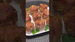 Champi&ntilde;ones Rellenos con Bacon CRUJIENTE | Receta F&aacute;cil y Deliciosa en Freidora de Aire