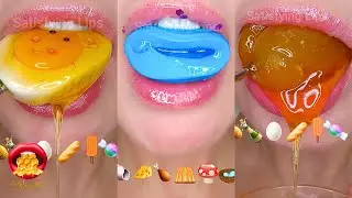 ASMR Satisfying Eating Emoji Food Challenge Dango Gummies Tanghulu