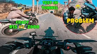 Z900 tunnel pull vs R15 🚀 sudden tire issue 😱