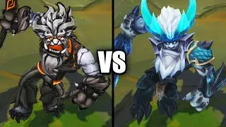 Fright Night Trundle vs Dragonslayer Trundle Skins Comparison (League of Legends)