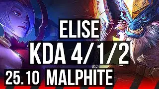 ELISE vs MALPHITE (TOP) | NA Challenger | 25.10