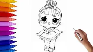 How to draw Lol Surprise Doll - miss baby || Drawing and coloring for kids