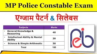 MP Police Constable Syllabus 2026| MP Police Syllabus 2026 | MP Police Syllabus 2026 Topic Wise