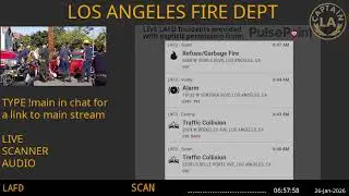 LAFD - *LIVE* Los Angeles Fire Department SCANNER Radio // FIRE & EMS // 25-Jan-2026 // LA CAPTAIN