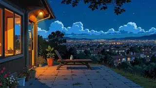 Cozy Hillside Night 🌙 Lofi Music from Home Balcony for Sleep, Relax, and Late-Night Calm