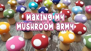 Studio Vlog: Painting many mushrooms! And printing my own pencil cases