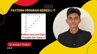Hollow Inverted Right Triangle Star Pattern || Pattern Program Series L-7#star_pattern #programming