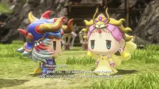 World of Final Fantasy Boss Bahamutian Commander and Giant Goblin