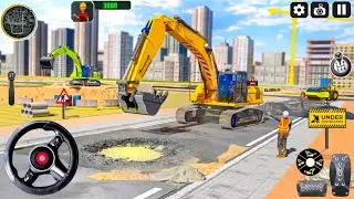 👷🏻City Road Construction Simulator 🚧 - Heavy JCB Games 2025 - Android Gameplay