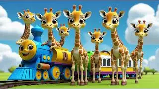 Baby Giraffes on the Tall-Tall Train | Kids Songs & Nursery Rhymes 🎶