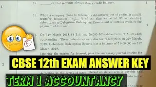 CBSE Term 1 Accountancy Answer key 2021 | Class 12 Accountancy Paper Solution 2021 | CBSE Term Exam