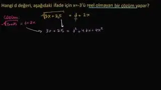 Örnek: Kök İçeren Bir Denklemin Reel Olmayan Çözümleri (Matematik / Cebir)