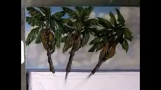 Seascape Palm Tree Oil Painting