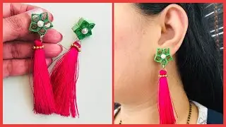 How To Make Designer Quilling Earrings / Silk Thread Tassel Earrings / DIY