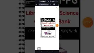 CUET-PG Library & Information science Questions Bank Book #cuetpg #cuetpg2024 #cuetpgcounselling