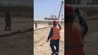 Pipe Lowering activity by Side Boom  #aramco #middleeast #ksajobs #construction #bangladesh 
